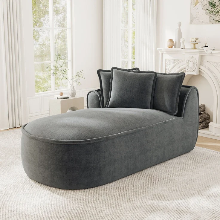 ZUBALIYA SchlafSofa mit Chenille - Bezug, mit breiten Armlehnen, mit Schaumstoffpolsterung, aus Chenille, für Wohnzimmer und Apartments – Bild 1