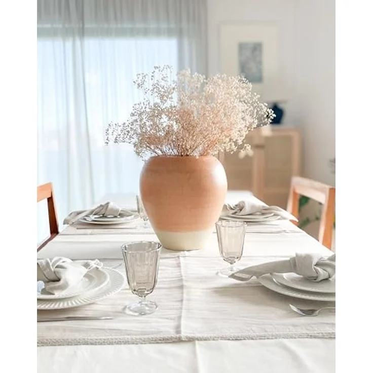 Dekovase SKIONE 34 cm Keramik Hellbraun – Bild 7