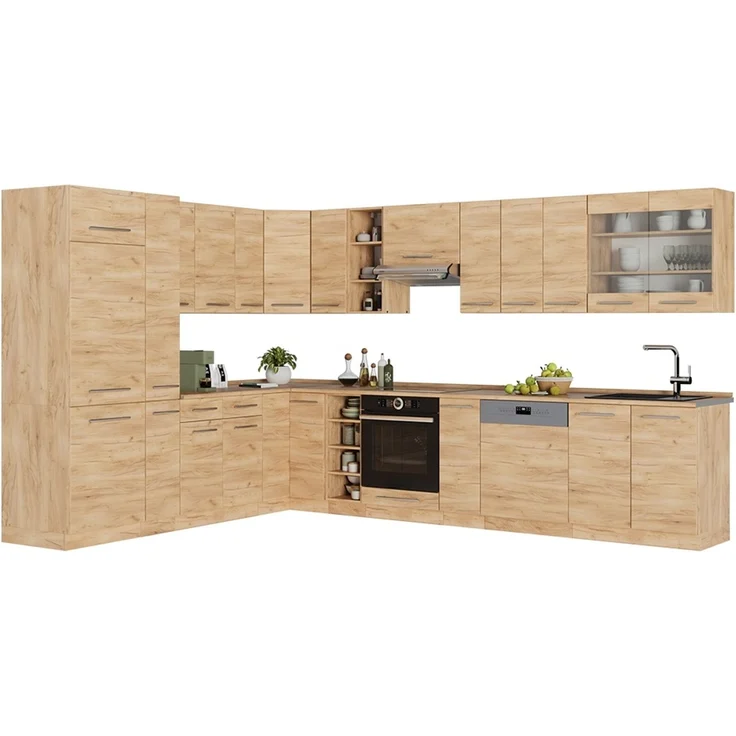 Eckküche Fame-Line Goldkraft Eiche/Goldkraft Eiche 347 x 257 cm, AP Eiche Vicco – Bild 6