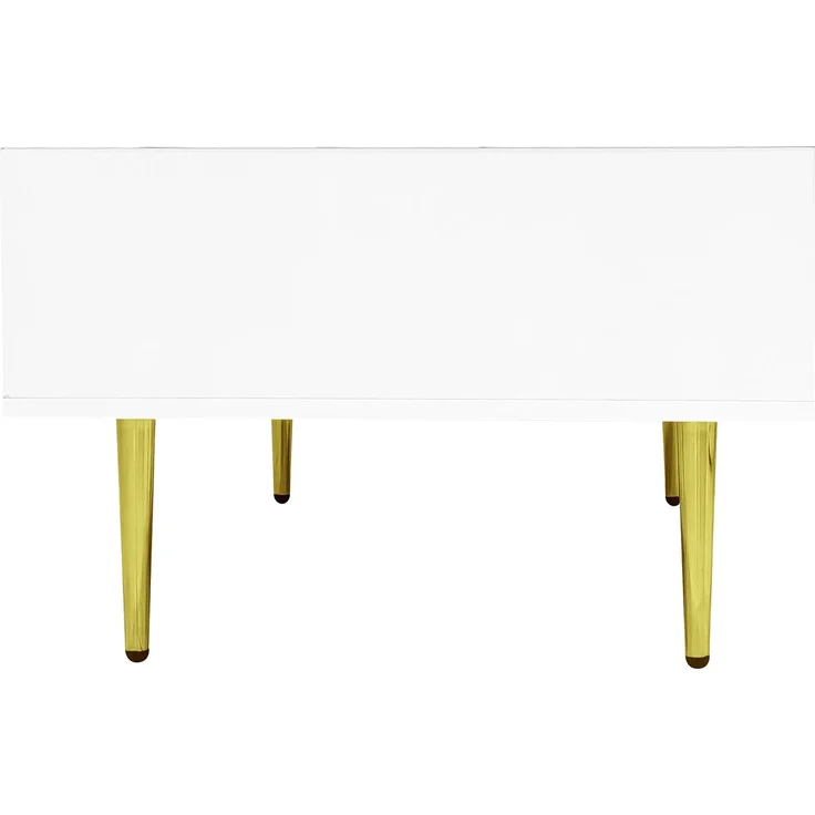 Couchtisch 100 x 60 x 41,5 cm, mit Schubladen, aus MDF, als Ablage für Getränke und Bücher im Wohnzimmer, Weiß – Bild 11