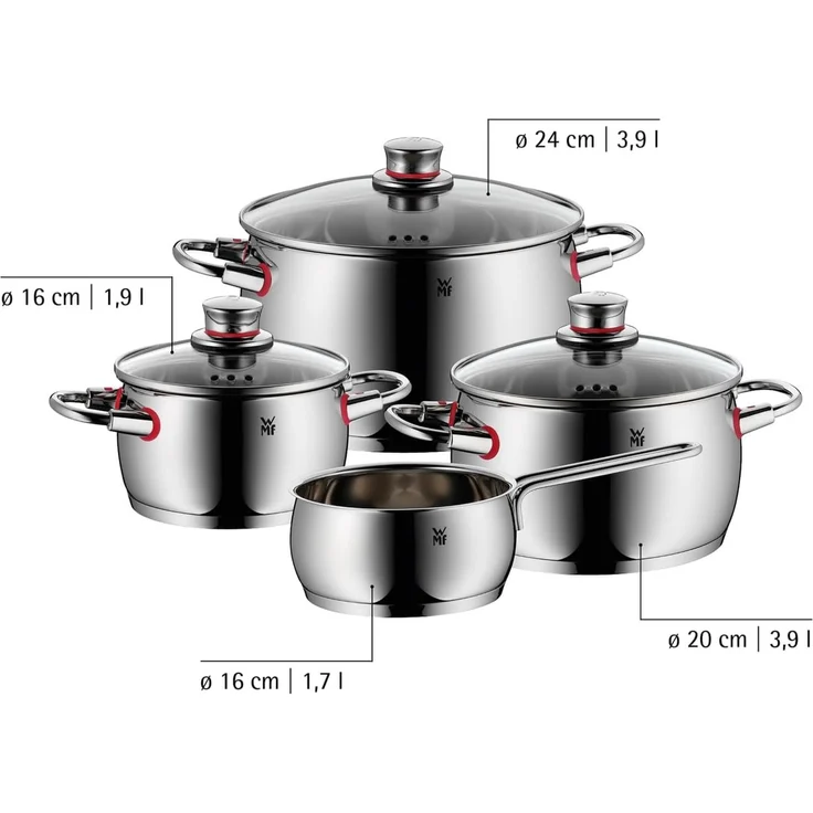WMF Quality One Topfset 4-teilig aus rostfreiem Cromargan Edelstahl – Induktionsgeeignet mit Cool+ Technologie für komfortables Kochen in der Küche – Bild 7