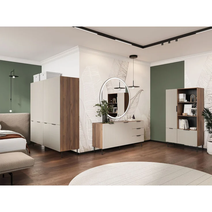 Wohnzimmer-Set Aocale I (Farbe: Nuss Warmia / Cashmere) – Bild 1