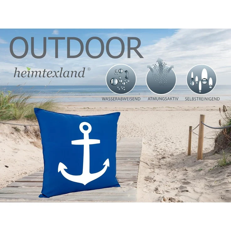 heimtexland Dekokissen Outdoorkissen Garten Deko Outdoor Kissen Maritim, schmutz- und wasserabweisend – Bild 2