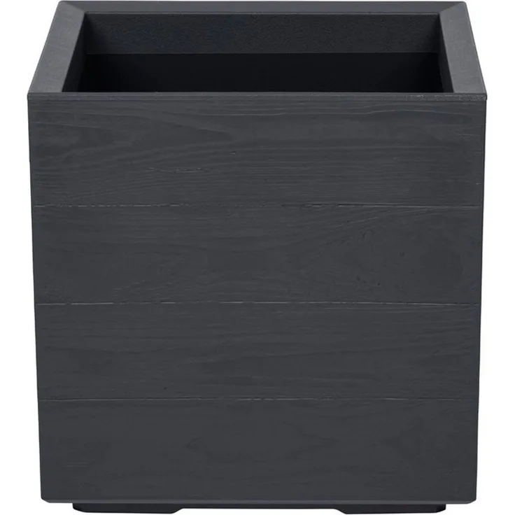 Kreher Pflanzkübel 'Eco Wood' in Anthrazit aus recyceltem Kunststoff (1 St)