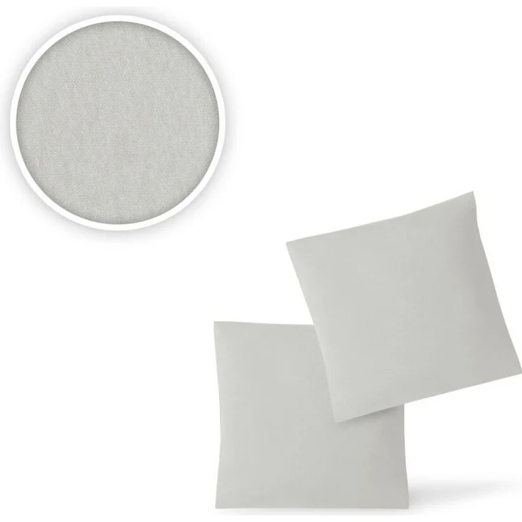 Jersey Kissenbezug, 2er Set, Silber, 40x40 cm – Bild 3