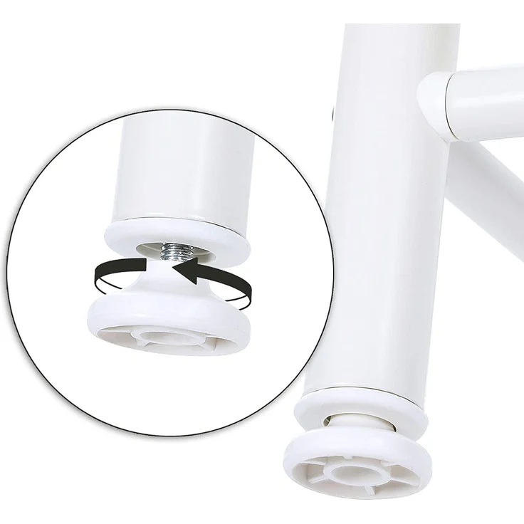 Songmics Garderobenständer Kleiderständer Rohrdurchmesser 32 mm mit 3 schuhablagen mit 18 Haken aus Metall, weiß, HSR04W – Bild 8