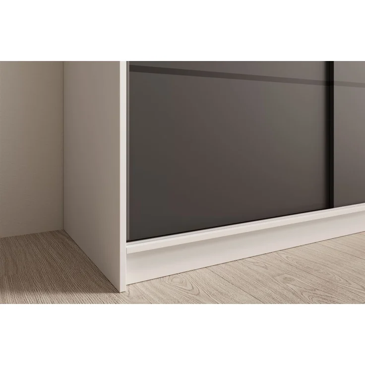 Schiebetürenschrank Schrank CALNT Weiß- Schwarz matt 150x200x58 cm – Bild 2
