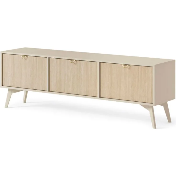 Lowboard TV-Unterschrank Forest 158x38x52cm beige Herringbone Skandi