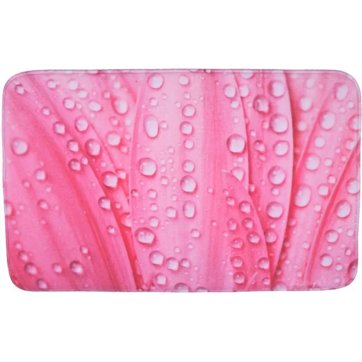 Sanilo Badematte Pink Flower, rutschhemmend, waschbar, schnelltrocknend, Polyester, rechteckig, sehr weich, hochwertig & modern, 50 x 80 cm oder 70 x 110 cm