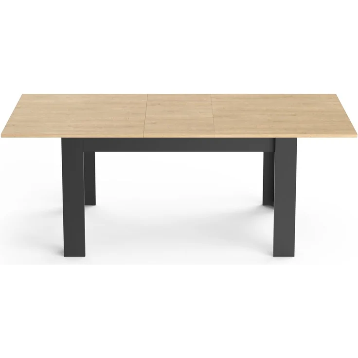Calicosy 'CRAFT' Ausziehbarer Tisch 160 / 200 cm - Eiche Dekor und Schwarz - Helles Holz – Bild 1