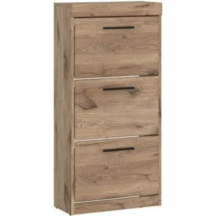 Schuhkipper >GRANO< 3 Klappen, in Viking Eiche Dekor - 54x115x31 (BxHxT) – Bild 4
