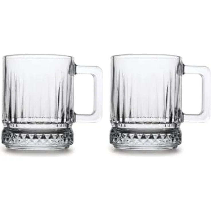 Pasabahce 2er Set Elysia 55432 Becher mit Quarzgriff 250ml Teeglas Set