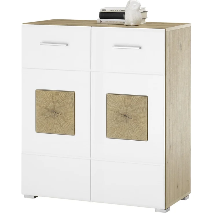Kommode >Georgia< in Eiche Artisan Nachbildung - 80x92x38cm (BxHxT) – Bild 1