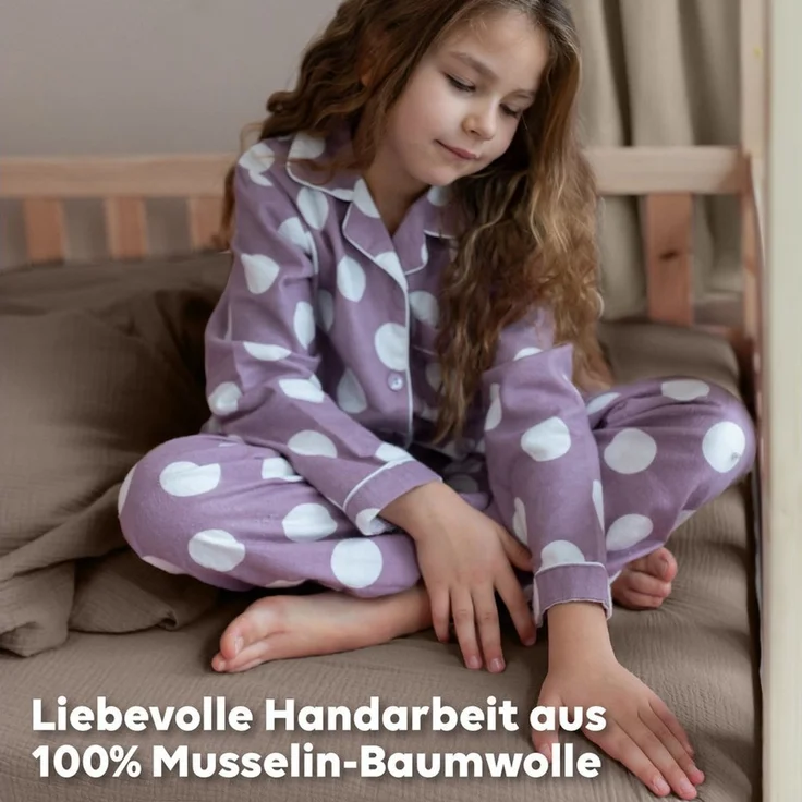 lilimaus Spannbettlaken Musselin Spannbettlaken Baby 60x120 70x140 - Bettlaken Babybett, (1 Stück), Kinderbettlaken 100% Baumwolle, atmungsaktiv für Babybett – Bild 3