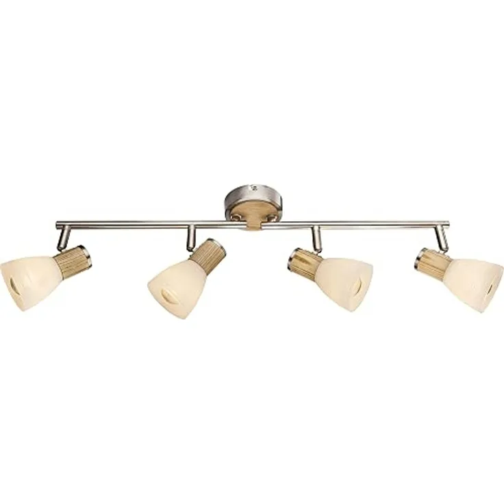 Deckenstrahler, Holz, Glas Spots schwenkbar, L 60 cm, GYLFI