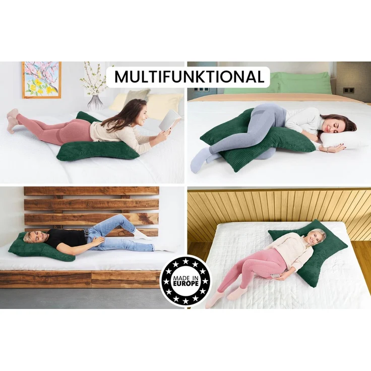 Amilian Schlafkissen - Lesekissen für Bett und Sofa - Seitenschläferkissen - Stillkissen, Seitenschläfer, Rückenlage, Schlafkissen für Seitenlage, Kissen mit Füllung und abnehmbarem Bezug - Stillhilfe