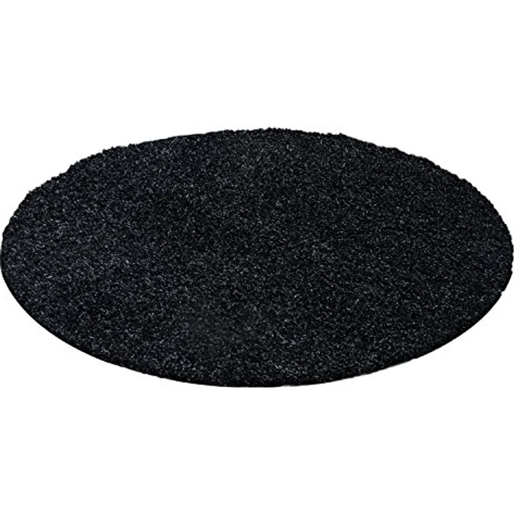 HomebyHome Teppich Rund Hochflor 80 cm Rund - Shaggy Runder Teppich Wohnzimmer Anthrazit Extra Weich und Flauschig - Waschbarer Langflor Teppiche für Schlafzimmer, Küche, Flur - Carpet, Halı, Kilim – Bild 7