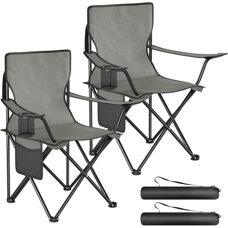 Woltu Campingstuhl (2 St), Klappbar, leicht, für Camping Angeln Picknicks Strand – Bild 1