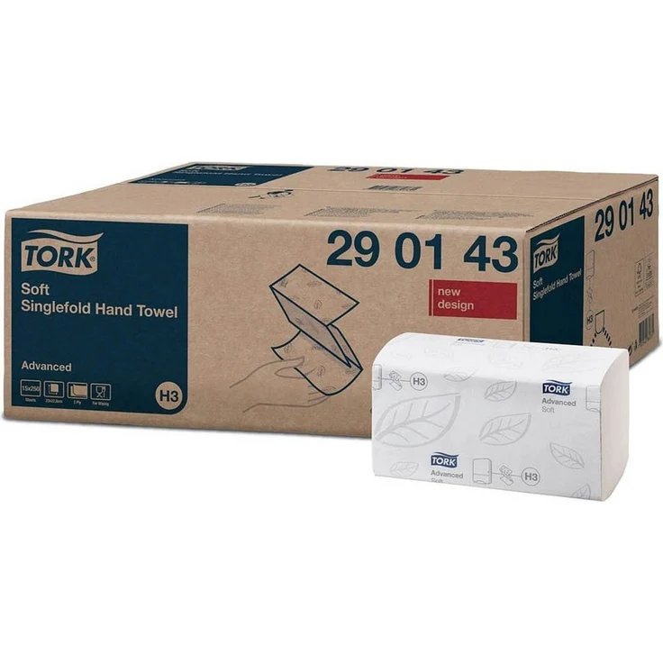 Tork Handtücher Advanced H3 V-Falz 2-lagig weiß VE=15x250 Stück – Bild 4