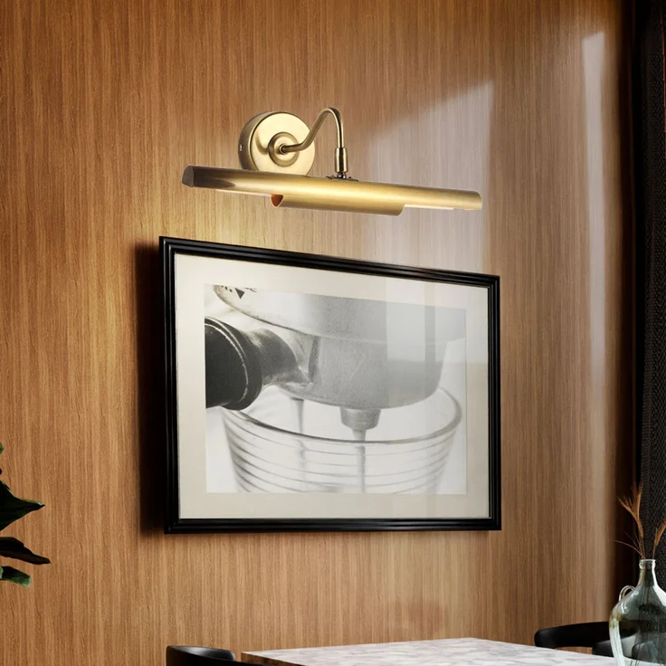 Wandlampe, Metall, Messing, verstellbar, L 36 cm – Bild 7