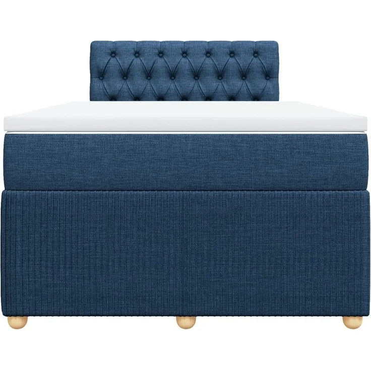 vidaXL Boxspringbett mit Matratze Blau 120x200 cm Stoff 3289736 – Bild 6