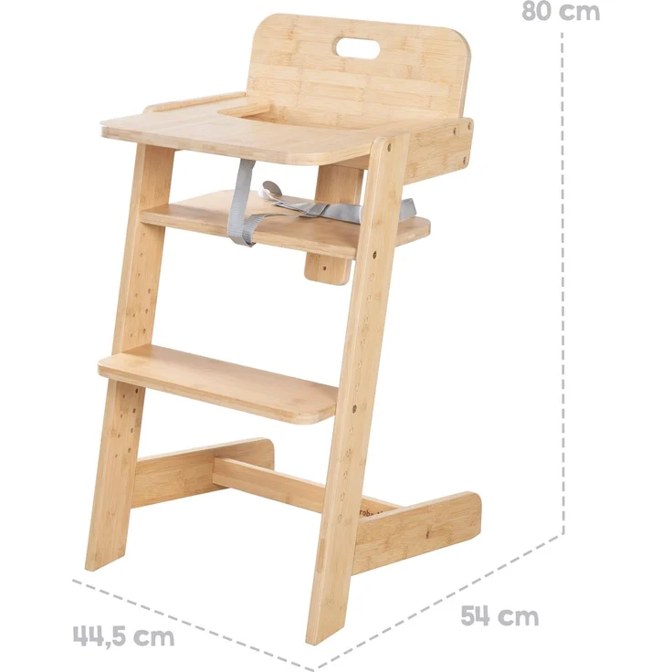 roba Babyhochstuhl Nature Up - Hochstuhl aus FSC®-zertifiziertem Bambus Holz - Mitwachsend mit abnehmbarem Essbrett - 3-Punkt-Gurt - Bis 70 kg belastbar - Natur – Bild 13