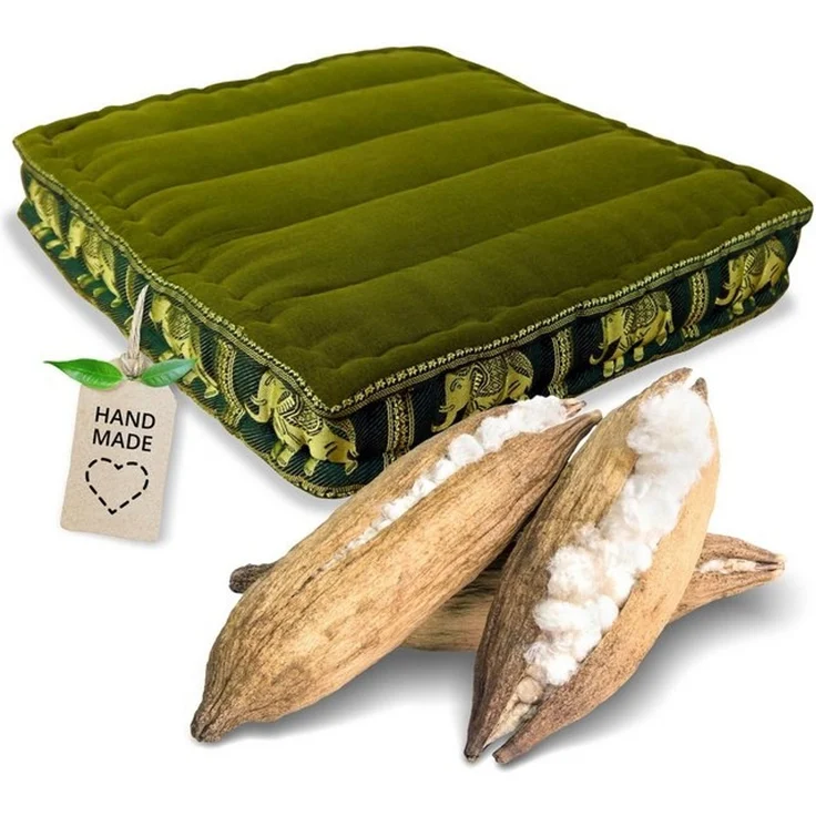 livasia Sitzkissen Bodensitzkissen (Deluxe) vegan und handgefertigt, 50x50x10cm, Kapok – Bild 4