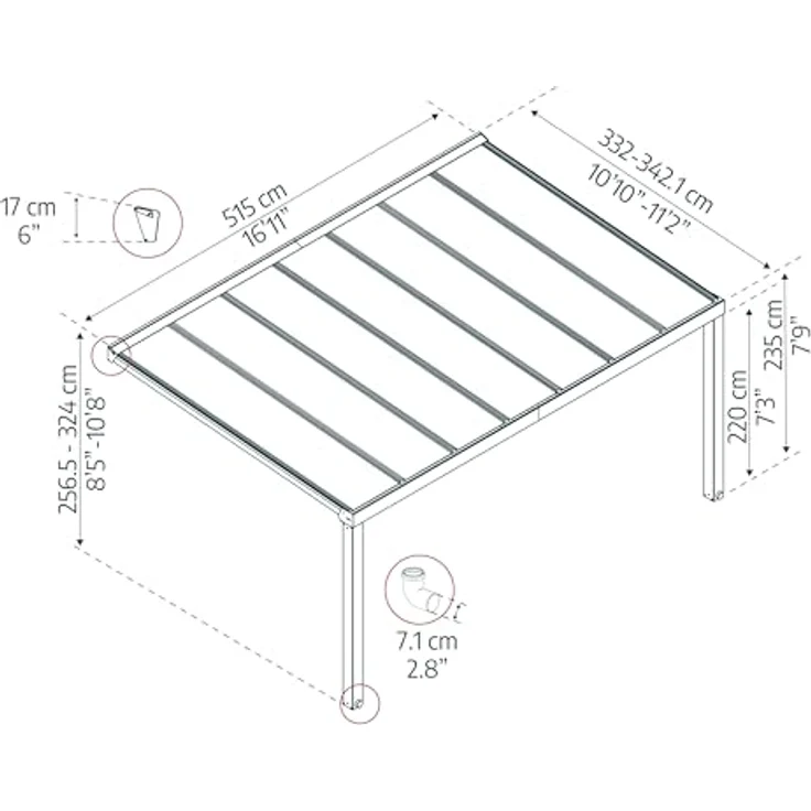 Palram - Canopia Aluminium Terrassenüberdachung – Bild 8