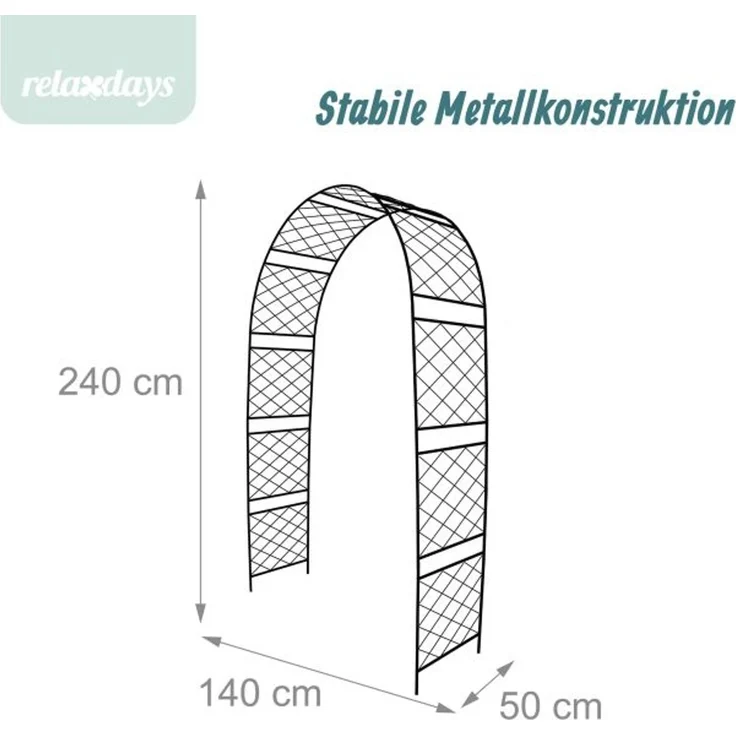 Relaxdays Schwarzer Rosenbogen aus Metall – Bild 4
