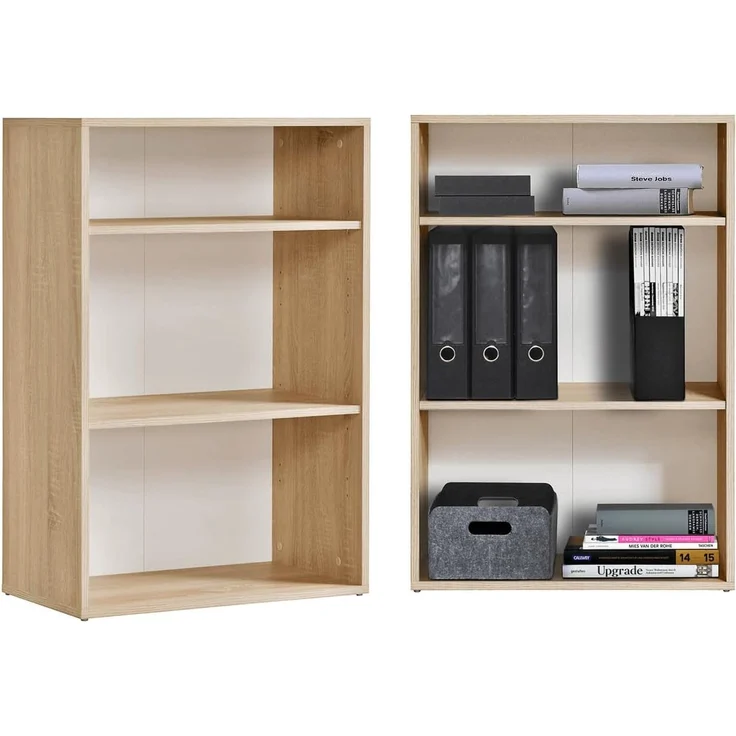 mokebo Bücherregal Der Bücherwurm, 91cm Höhe, Aktenregal, Standregal oder Regal aus Holz in Sonoma Eiche, Braun