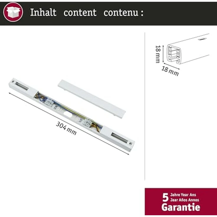 Paulmann 97766 URail Mitteleinspeisung 3/4/5-adrig max 1000W Weiß 230V Kunststoff – Bild 2
