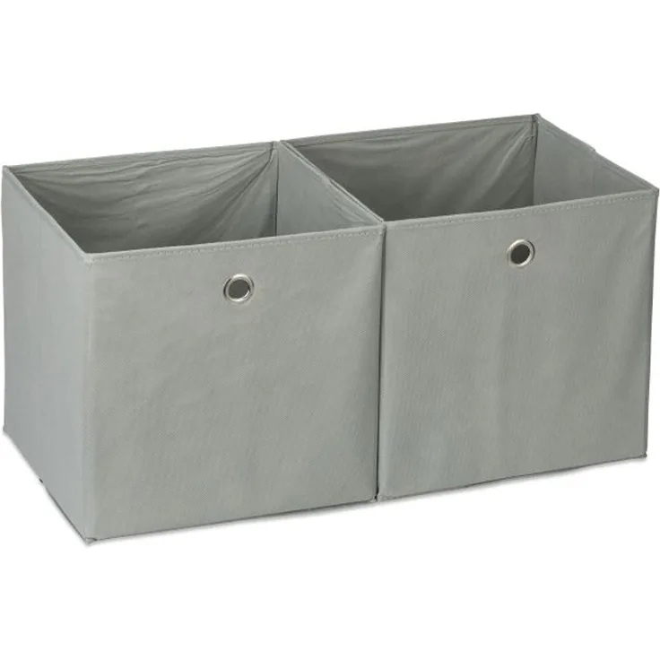 12 x Aufbewahrungsbox Stoff grau