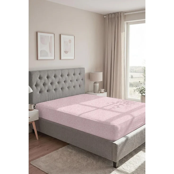 biberna Melange-Flanell Spannbetttuch 0841380 MELANGE UNI, rose, 1x 140x200 cm - 160x200 cm – Bild 3