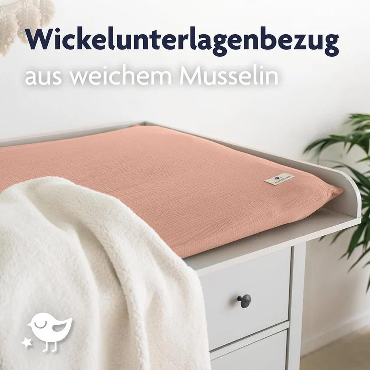 Julius Zöllner Überzug Wickelauflage Musselin dune 75/75 cm – Bild 2