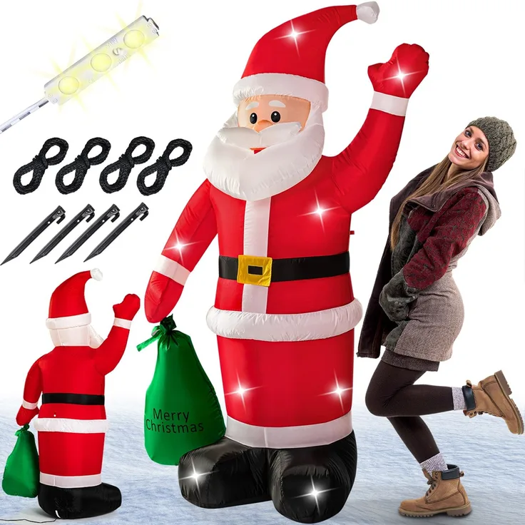 Monzana Weihnachtsmann mit Beleuchtung aufblasbar