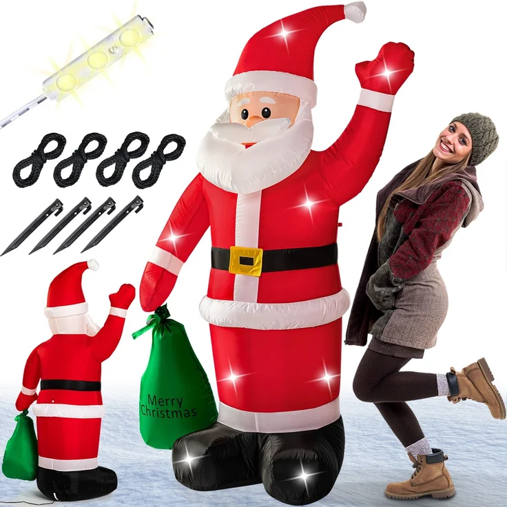 Monzana Weihnachtsmann mit Beleuchtung aufblasbar – Bild 1