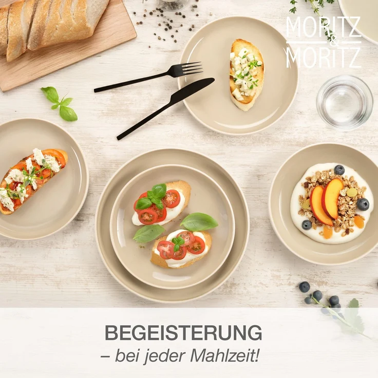 Moritz & Moritz Geschirr-Set CAVO Geschirrset - Sand (36-tlg), 12 Personen, Steinzeug, für 12 Personen aus Steinzeug – Bild 6