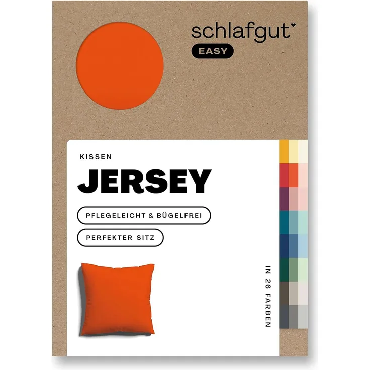 Schlafgut 'Easy' Kissenbezug, Jersey, Red Mid, 80x80 cm
