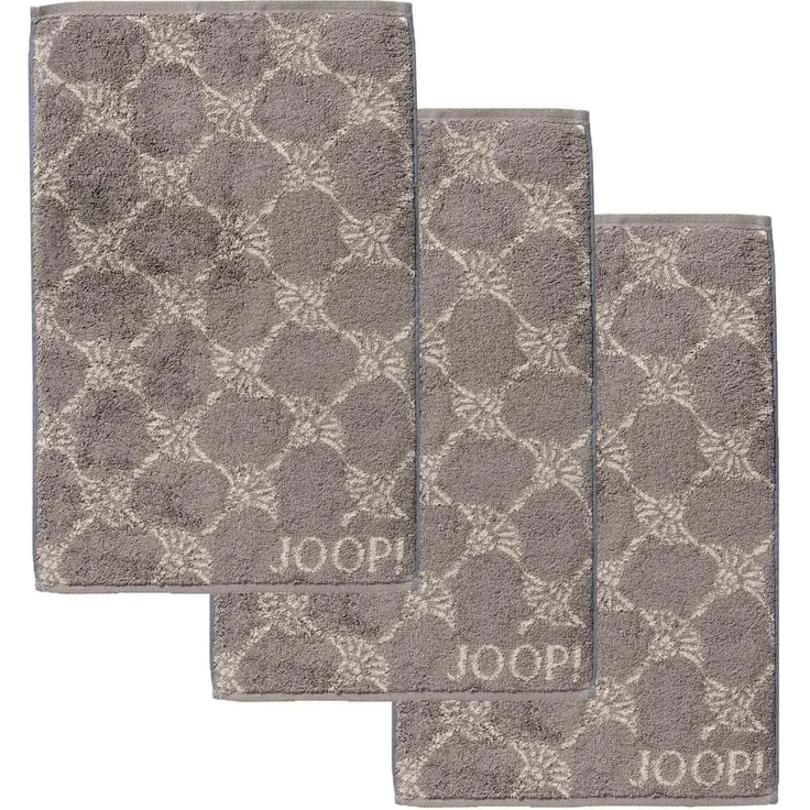 JOOP! Gästetuch Classic Frottierkollektion, 3er Pack - Walkfrottier Braun Cornflower 30x50cm – Bild 1