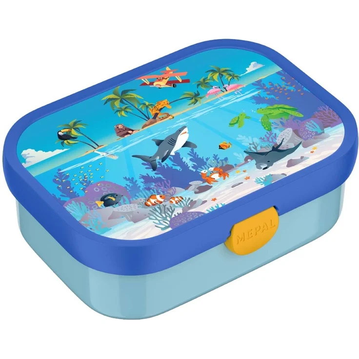Mepal 'Campus' Brotdose mit Fächern & Gabel, Kunststoff, Tropical Ocean, 750 ml – Bild 1