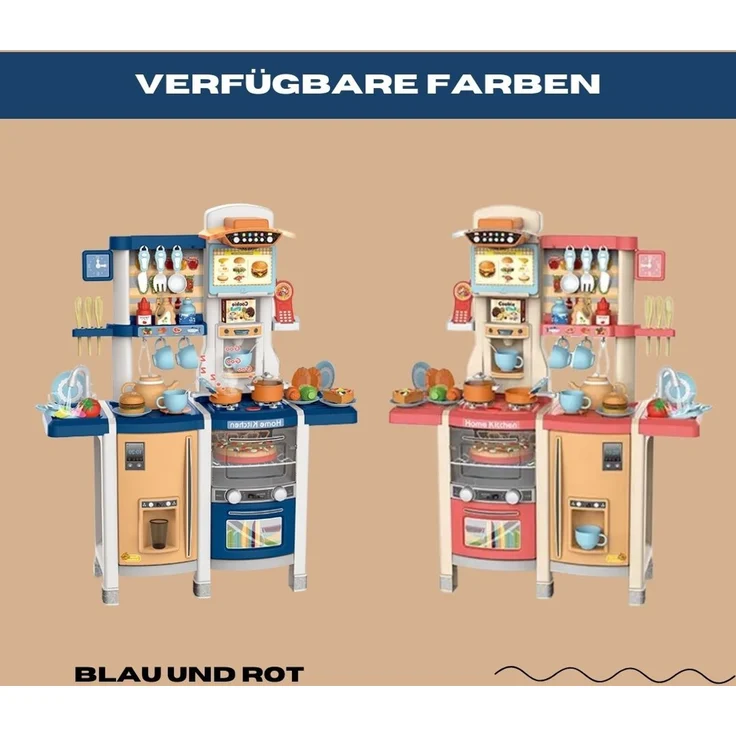 Coemo Kinderküche Susi Spielküche mit 38 tlg. Zubehör Farbe Blau – Bild 7