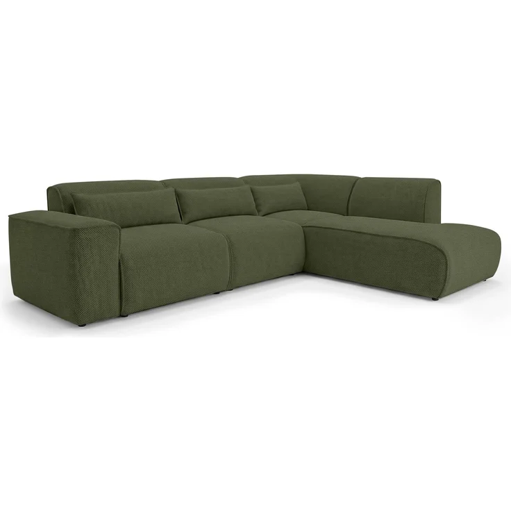 AX LIVING Wohnlandschaft mit Schlaffunktion Ruyam Eckcouch Grün R – Bild 4