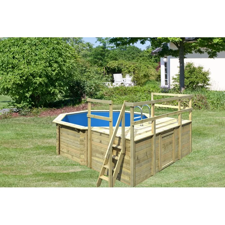 Karibu Pool Modell 1D Classic 400x480 cm, Holz kdi, Set mit Filter +Skimmer