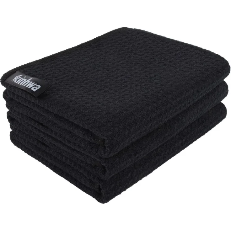 Schwarze Waffeltücher 40x70cm 3er Set waschbar Fusselfrei KeyCode Mikrofasertuch