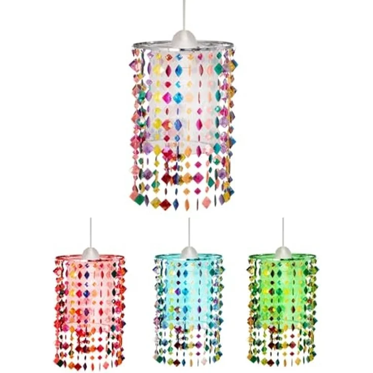 RGB LED Hängeleuchte, Kristalle bunt 22,5 cm – Bild 1