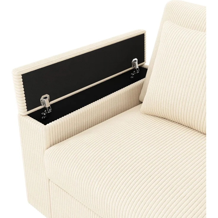 Big-Sofa mit Mehrfachsteckdosen und Stauraum, USB und Type-C, 4-Sitzer, inkl. loser Rückenkissen, Cord Bezug – Bild 9
