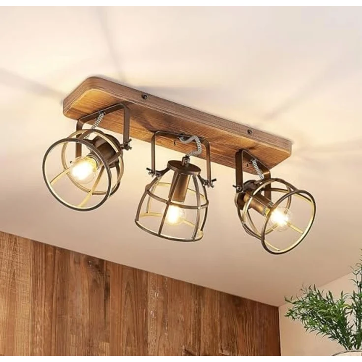 Lindby Deckenleuchten Rutger, Holz IP20, 3 x 25 W – Bild 2