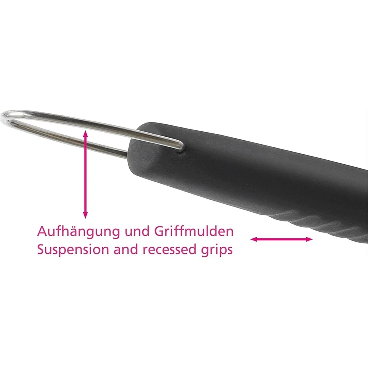 wenco Grillwender mit integrierter Schneide, 51 cm, Edelstahl/Kunststoff, Hitzebeständig, ergonomischer Griff, Pfannenwender mit Aufhängung und Griffmulden, Silber – Bild 4