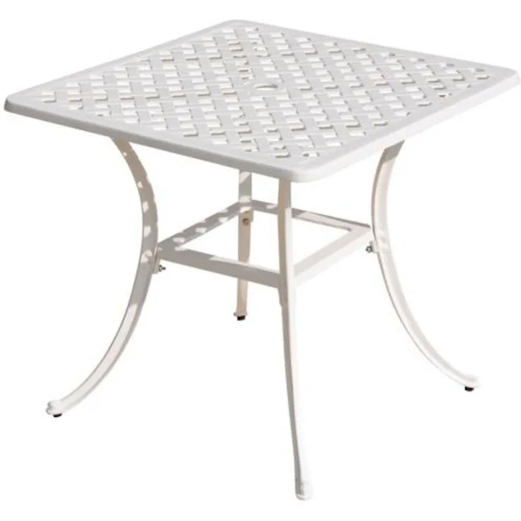 Inko Gartentisch Alu-Guss weiß Tisch Terrassentisch 80 x 80 x 74 cm