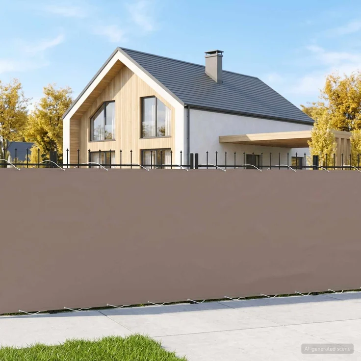 vidaXL Balkon-Sichtschutz 1,2 x 25 m Stoff mit PU-Beschichtung Taupe 42036770 – Bild 1